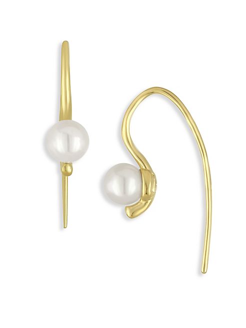 Majorica - 6MM Organic Pearl Threader Earrings