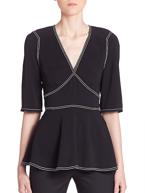 Stella McCartney - Contrast-Stitch Peplum Top