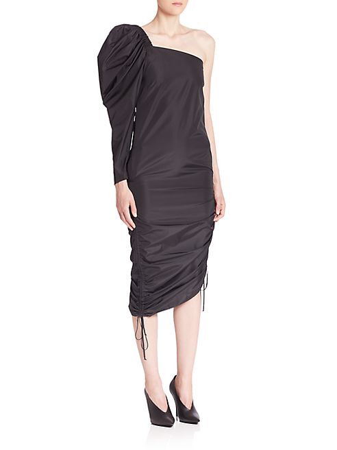 Stella McCartney - One-Shoulder Taffeta Puff-Sleeve Dress