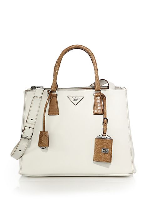 Prada - Galleria Medium Leather & Crocodile Satchel