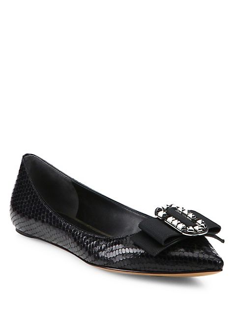 Marc Jacobs - Interlock Leather Point Toe Flats