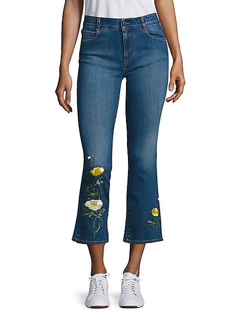 Stella McCartney - Skinny Kick Flare Medium Wash Cropped Jeans