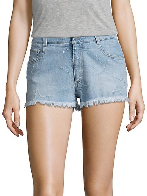 Stella McCartney - Star Outline Cut off Denim Shorts