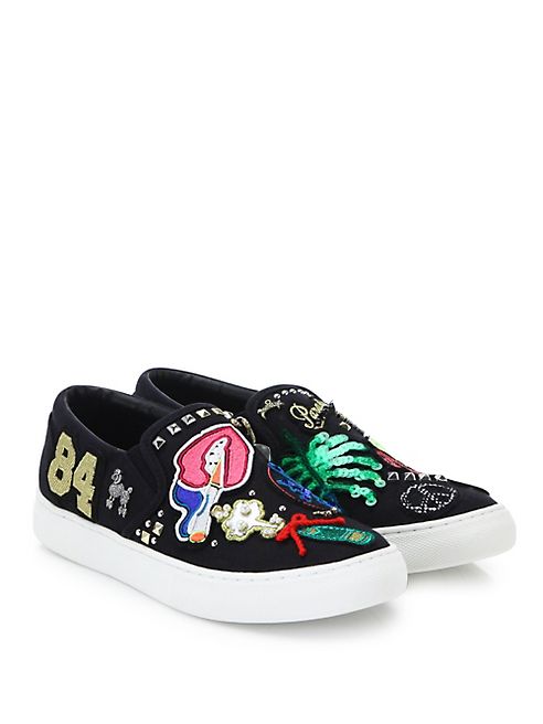 Marc Jacobs - Mercer Embroidered Slip-On Sneakers