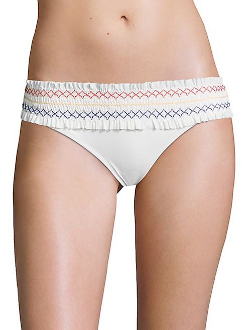 Tory Burch - Smocked Costa Hipster Bikini Bottom