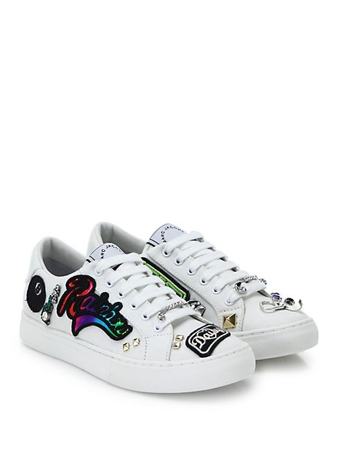 Marc Jacobs - Empire Patched & Studded Lace Up Sneakers