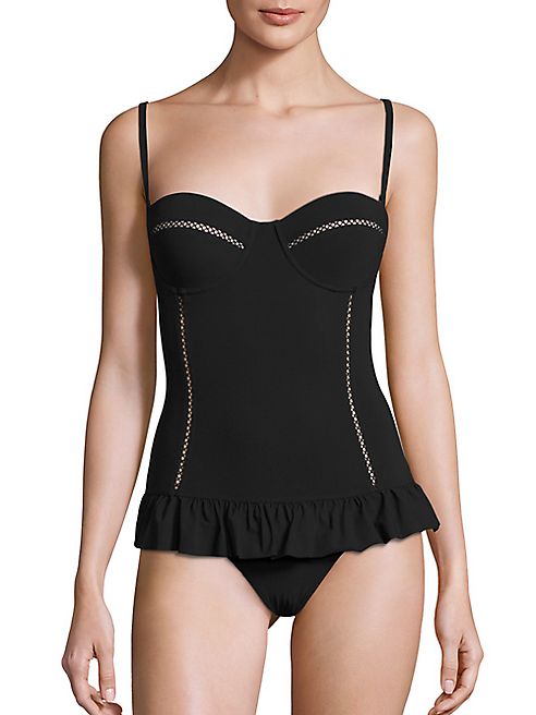 Tory Burch - Solid Flounce One-Piece Swimsuit