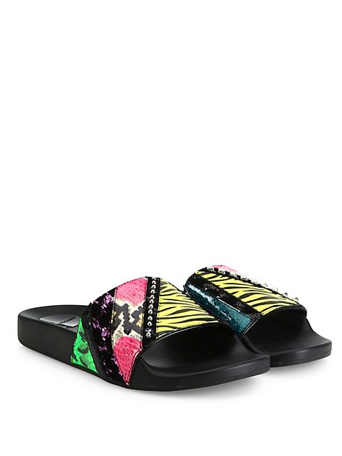 Marc Jacobs - Cooper Punk Patchwork Slide Sandals