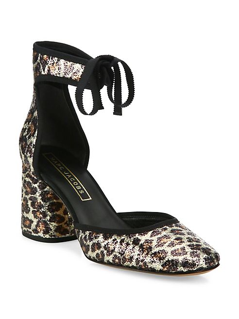 Marc Jacobs - Elle Leopard-Print Sequin Ankle-Strap Pumps