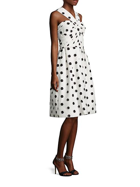 Monique Lhuillier - Silk Dot Halter Dress