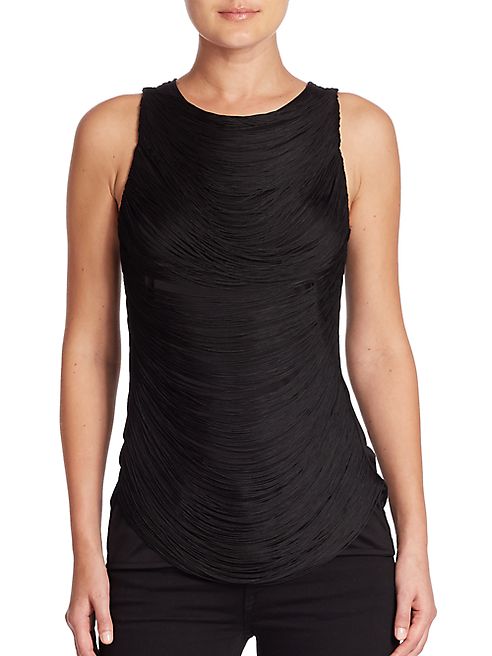 Ralph Lauren Collection - Sleeveless Draped Fringe Top