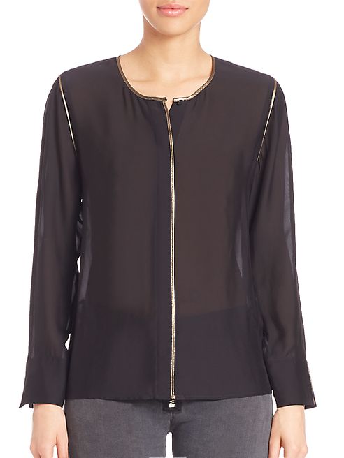 Elizabeth and James - Davidson Long Sleeve Silk Blend Blouse