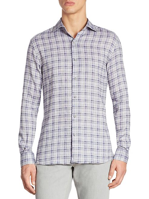 Ermenegildo Zegna - Plaid Regular-Fit Linen Shirt