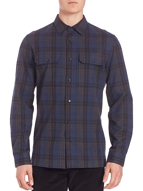 Vince - Yarn Dye Flannel Woven Shirt