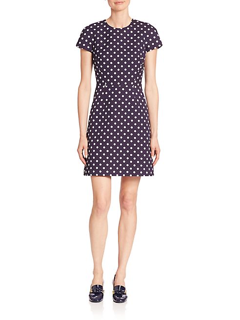 Michael Kors Collection - Polka Dot Cap-Sleeve Dress