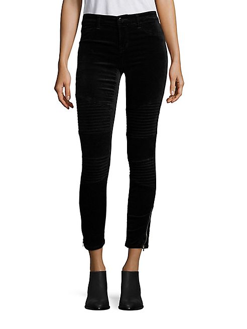 J BRAND - Tori Velvet Midrise Skinny Moto Jeans