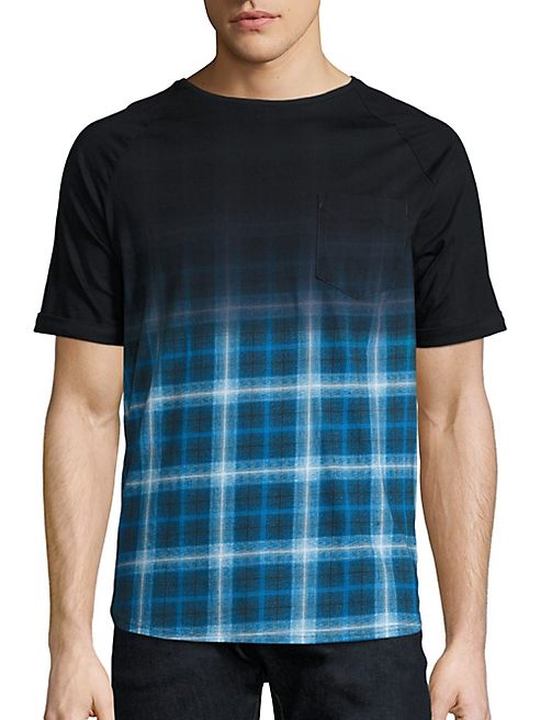 Saks Fifth Avenue x Anthony Davis - Ombre Plaid Elongated Tee