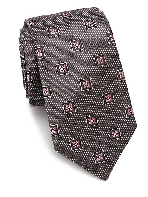 Ike Behar - Floral Pattern Silk Tie