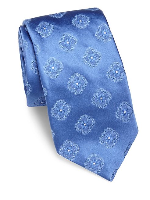 Ike Behar - Floral Pattern Silk Tie