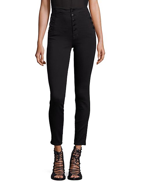 J BRAND - Natasha Sky High Buttoned Skinny Jeans