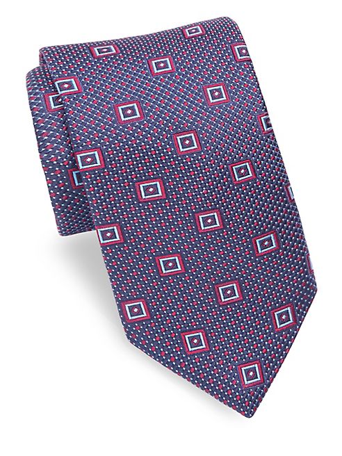 Ike Behar - Geometric Patterned Silk Tie