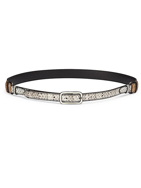 Bottega Veneta - Ayers Snake Skinny Belt