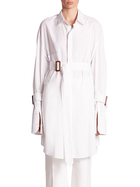 Calvin Klein Collection - Katya Bis Cotton Poplin Belted Tunic