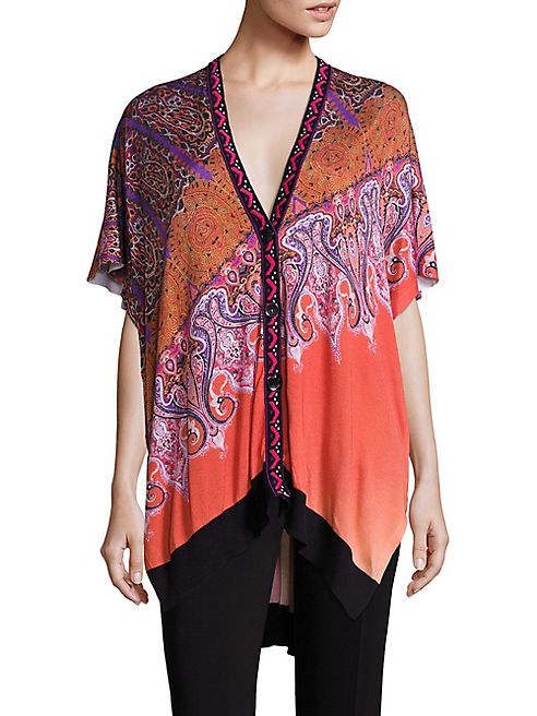 Etro - Mandalla Button-Front Poncho