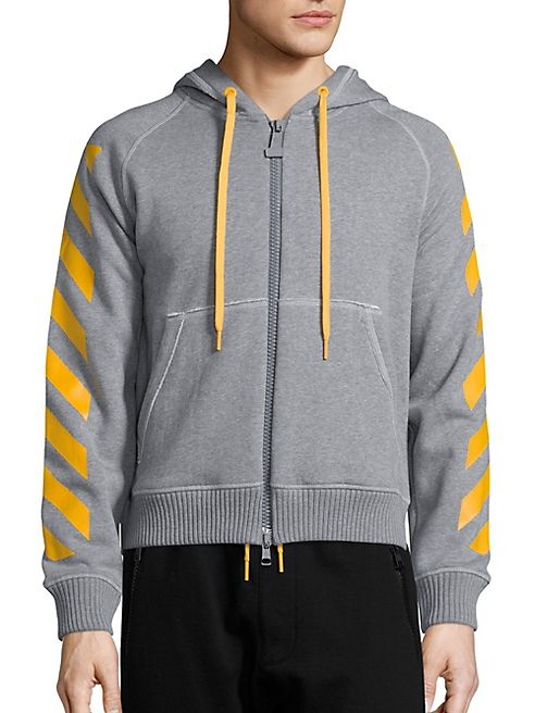 Moncler O - Striped Zip-Front Hoodie