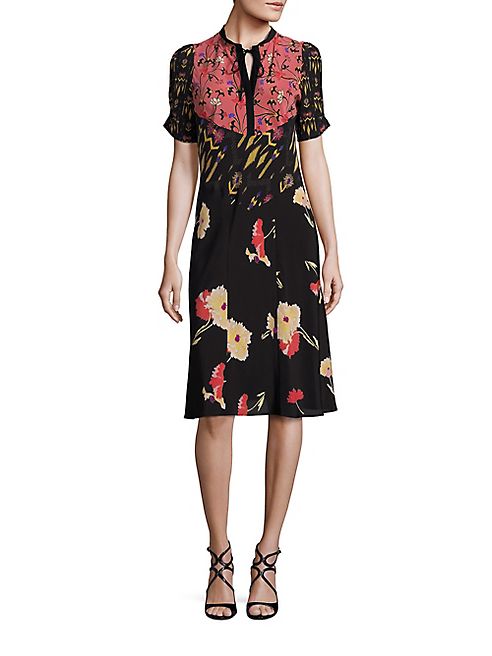 Etro - Kimono Multi Print Silk Dress