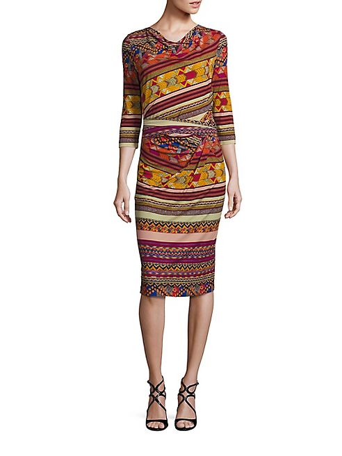 Etro - Three-Quarter Sleeve Printed Jersey Dress