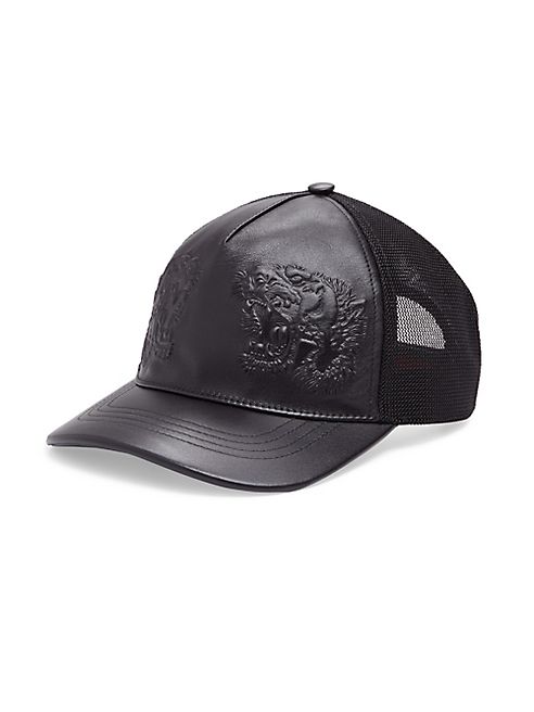 Gucci - Tigers Embossed Leather Baseball Hat