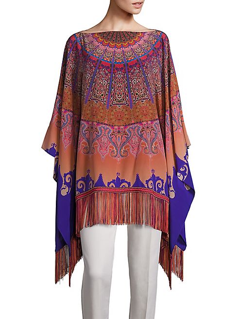 Etro - Mandalla Fringe Silk Poncho