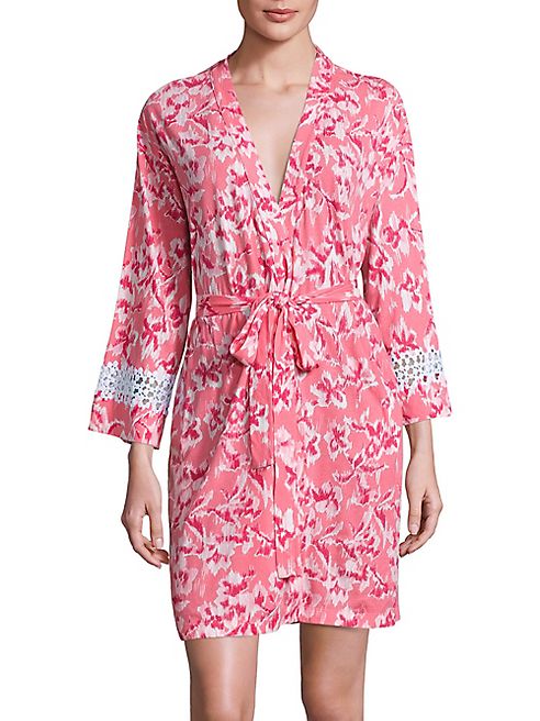 Oscar de la Renta Sleepwear - Printed Pima Cotton Wrap