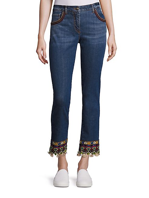 Etro - Embroidered Skinny Jeans