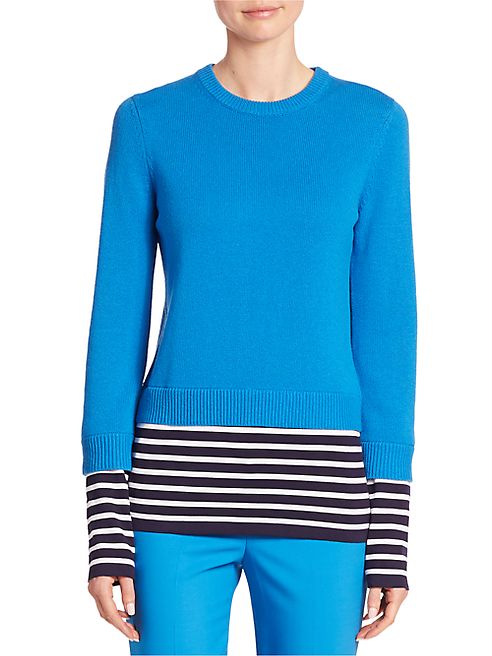 Michael Kors Collection - Striped Cashmere & Cotton Pullover