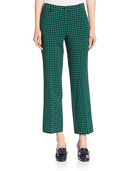 Michael Kors Collection - Polka Dot Stretch-Wool Ankle Flare Pants