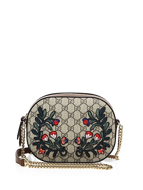 Gucci - Embroidered GG Supreme Camera Bag