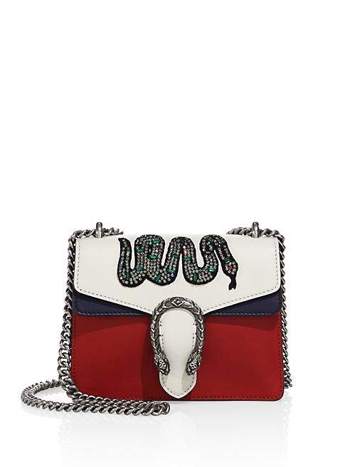 Gucci - Mini Dionysus Crystal-Embroidered Leather Shoulder Bag