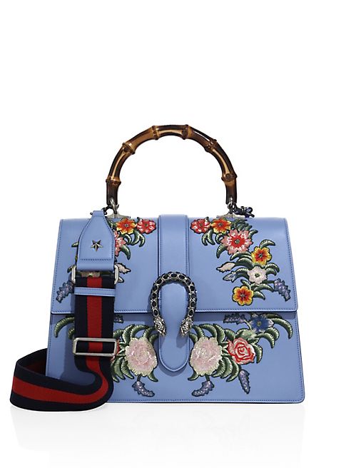 Gucci - Dionysus Embroidered Leather Top-Handle Bag