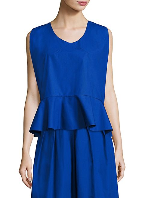 Delpozo - Sleeveless Peplum Top