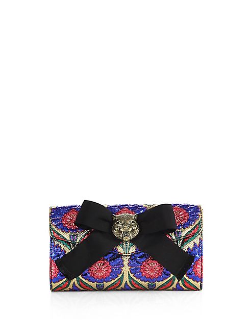 Gucci - Broadway Lurex Floral Jacquard Clutch