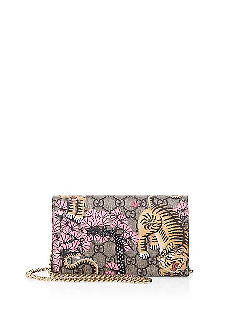 Gucci - Bengal-Print GG Supreme Canvas Chain Wallet