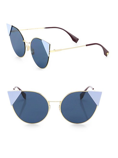 Fendi - 55MM Round Cat's-Eye Sunglasses