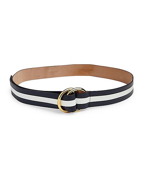 Michael Kors Collection - Leather Striped Belt