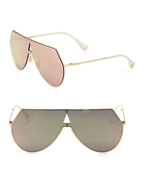 Fendi - 99MM Flat-Top Aviator Sunglasses