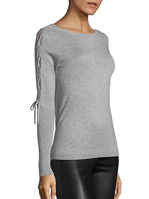 Saks Fifth Avenue Collection - Silk & Cashmere Lace-Up Top