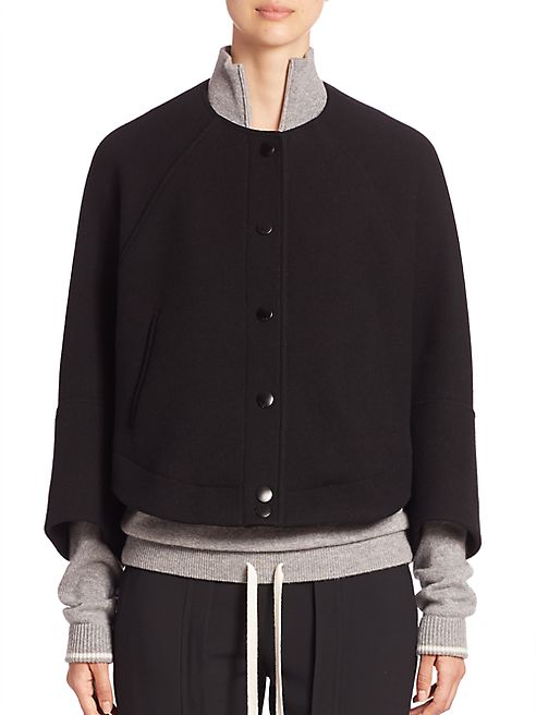 Chloé - Wool Cropped Bomber Jacket