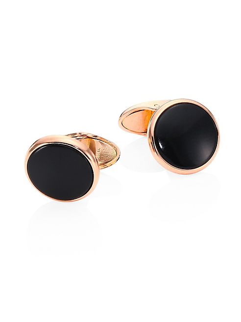 dunhill - Stone Button Onyx Cuff Links