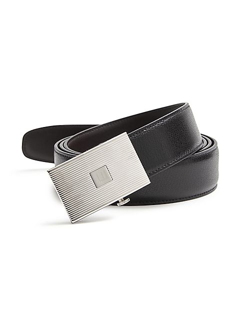 dunhill - Cowhide Leather Logo Belt